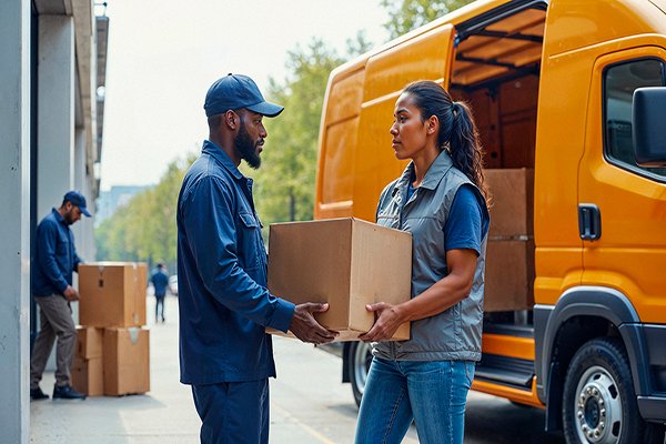 delivery-service-personnel-transferring-package-from-truck